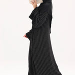 Abaya kimono à nouer en coton rayé