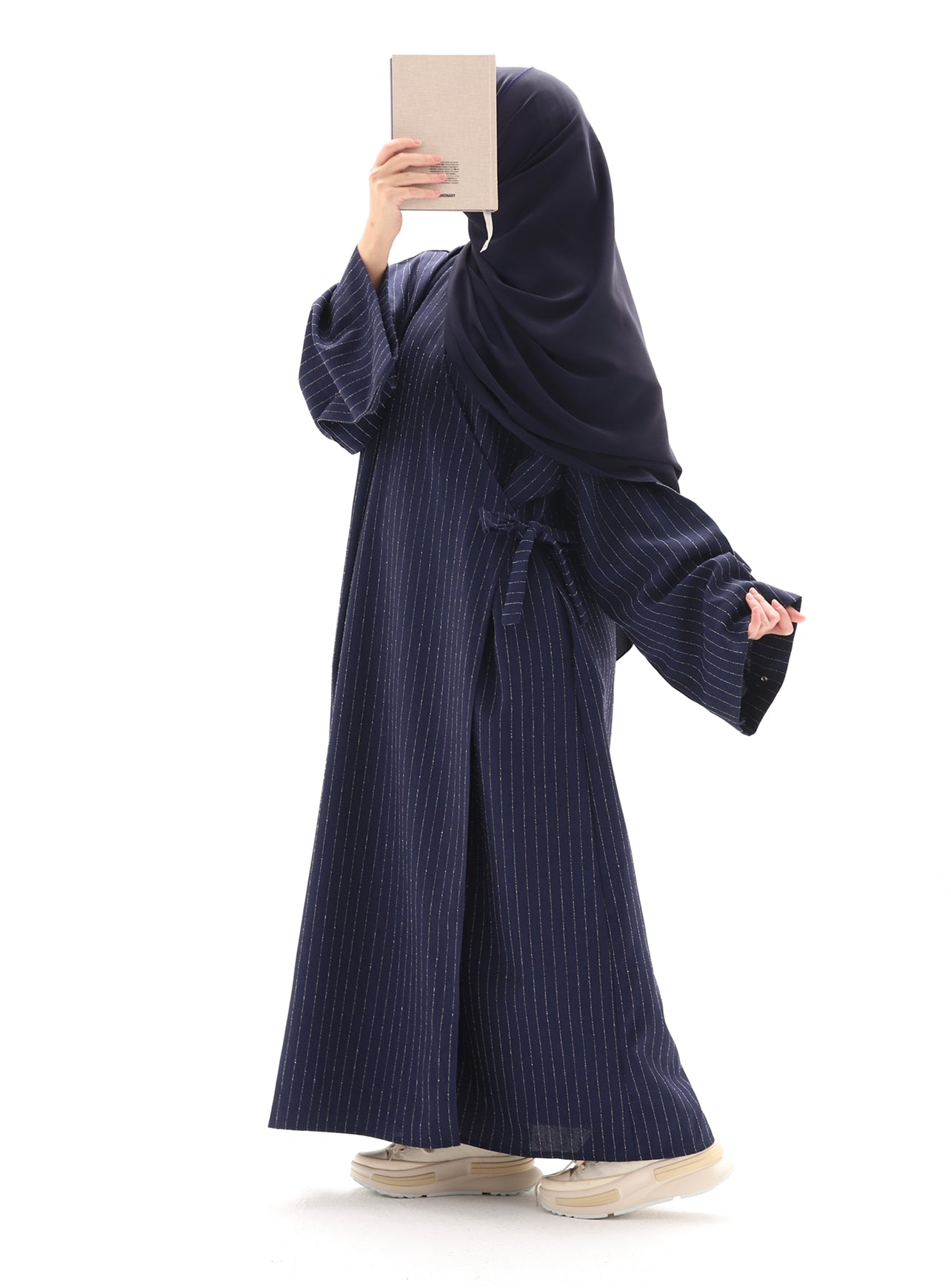 Abaya kimono à nouer en coton