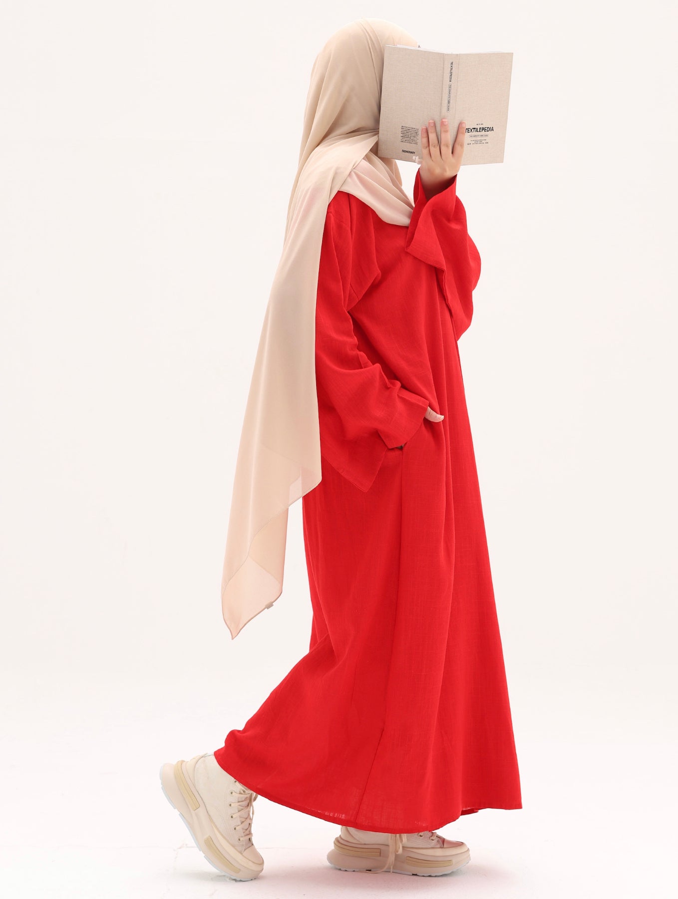 Abaya kimono à nouer en lin naturel