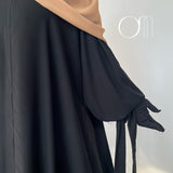 Abaya manches bretelles et hijab moka