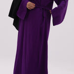 Abaya kimono à nouer en lin naturel