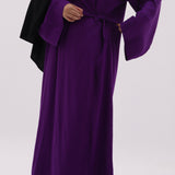 Abaya kimono à nouer en lin naturel