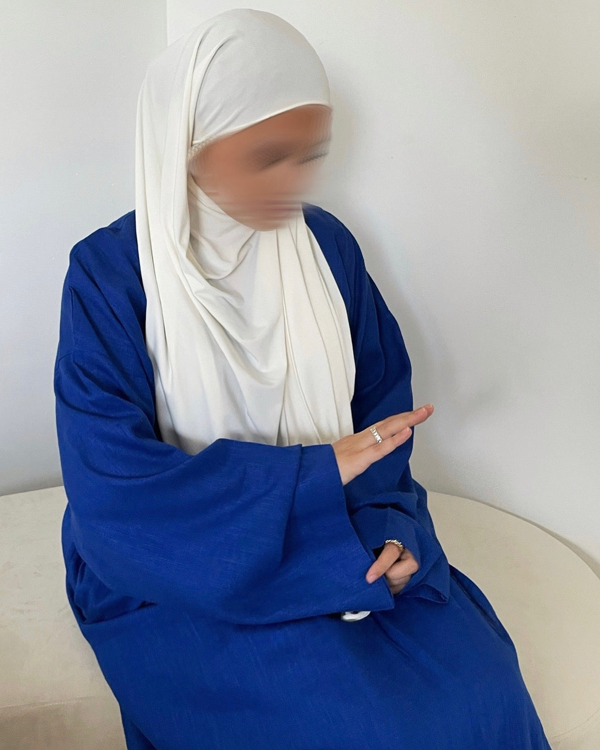 Abaya kimono à nouer en lin naturel