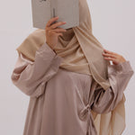 Abaya kimono à nouer en satin