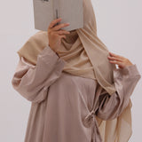 Abaya kimono à nouer en satin