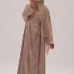 Abaya kimono à nouer en satin premium