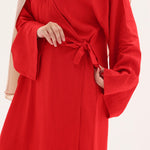 Abaya kimono à nouer en lin naturel