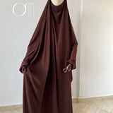 Jilbab 1 pièce papillon whool peach - OUMMI MUSLIM