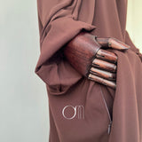 Jilbab 1 pièce papillon whool peach - OUMMI MUSLIM