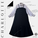 Charlotte Two - tone shirt dress black & white