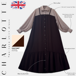 Charlotte dress brown & beige