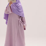 Abaya kimono à nouer en coton mélangé