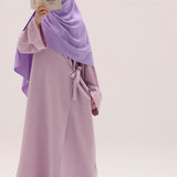 Abaya kimono à nouer en coton mélangé