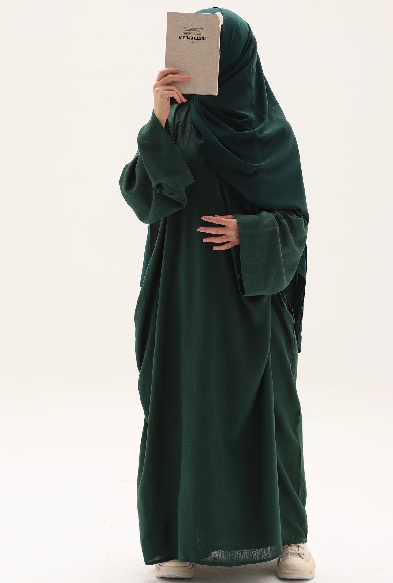 Abaya kimono à nouer en lin naturel