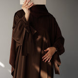 Abaya balqis avec hijab marron