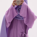 Abaya kimono à nouer en lin naturel