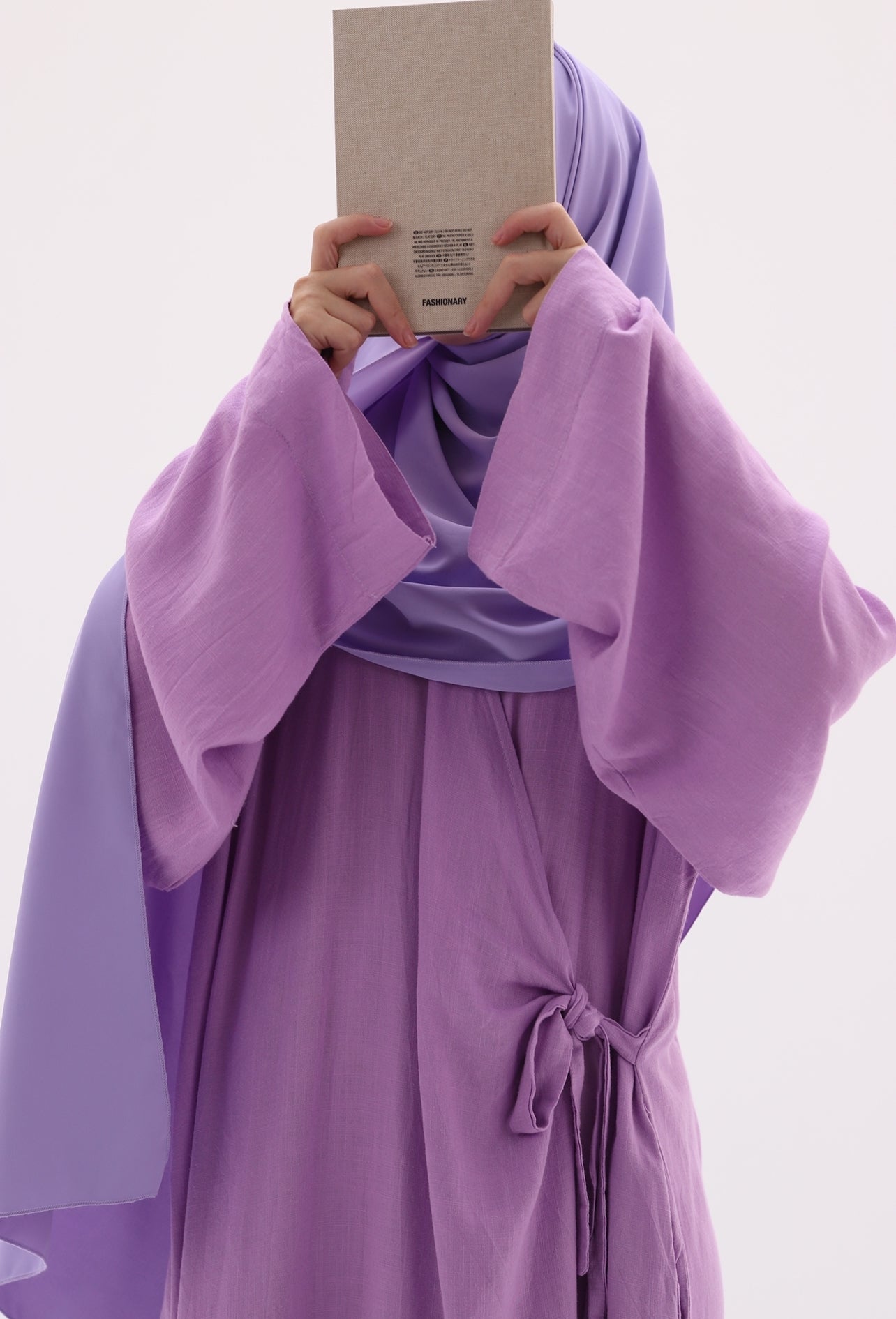 Abaya kimono à nouer en lin naturel