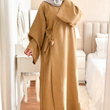 Abaya kimono à nouer en coton