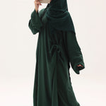 Abaya kimono à nouer en lin naturel