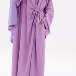 Abaya kimono à nouer en lin naturel