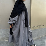 Oversized windbreaker jacket with ruched detailing "UMBRELLA JACKET" - OUMMI BASICS