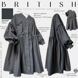 Blouse froncée à manches amovibles « BRITISH TOP » - OUMMI BASICS