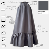 Gathered windbreaker skirt "UMBRELLA SKIRT" - OUMMI BASICS