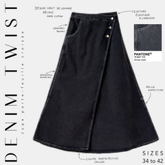 Jupe porte-feuille en jean « DENIM TWIST SKIRT » - OUMMI BASICS