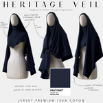 hijab cagoule en coton maritime blue