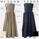 meadow apron black night & buttercream
