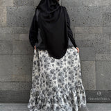 Jupe longue en soie à imprimé floral "SPRING SKIRT" - OUMMI BASICS