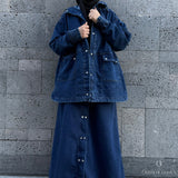 Jupe oversize en gabardine de coton « EXPLORATRICE SKIRT » - OUMMI BASICS