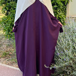 Abaya balqis manches bretelles violette