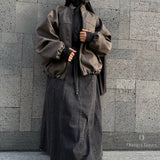 Veste oversize en cuir "LEATHER JACKET" - OUMMI BASICS