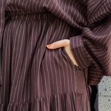 Chemise oversize en lin rayé « LINE SHIRT » - OUMMI BASICS