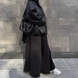 Veste oversize en cuir "LEATHER JACKET" - OUMMI BASICS