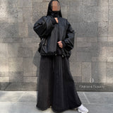 Veste oversize en cuir "LEATHER JACKET" - OUMMI BASICS