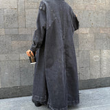 Veste longue en jean à fentes "BROOKLYN JACKET" - OUMMI BASICS