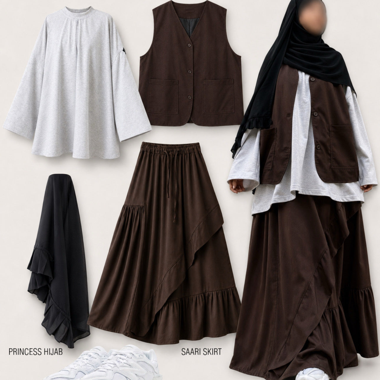 Maxi jupe en gabardine « SAARI SKIRT™ » - OUMMI BASICS