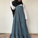 Langes Jeans-Overallkleid „TWILIGHT OVERALLS“ – OUMMI BASICS