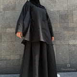 Blouse oversize à nouer « CHECK BLOUSE » - OUMMI BASICS
