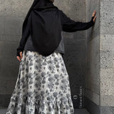 Jupe longue en soie à imprimé floral "SPRING SKIRT" - OUMMI BASICS