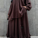 Jupe maxi à volants et rayures « NATURAL GRACE SKIRT » - OUMMI BASICS