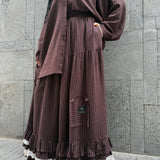 Jupe maxi à volants et rayures « NATURAL GRACE SKIRT » - OUMMI BASICS