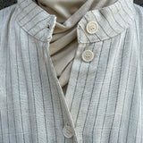 Chemise oversize en lin rayé « LINE SHIRT » - OUMMI BASICS