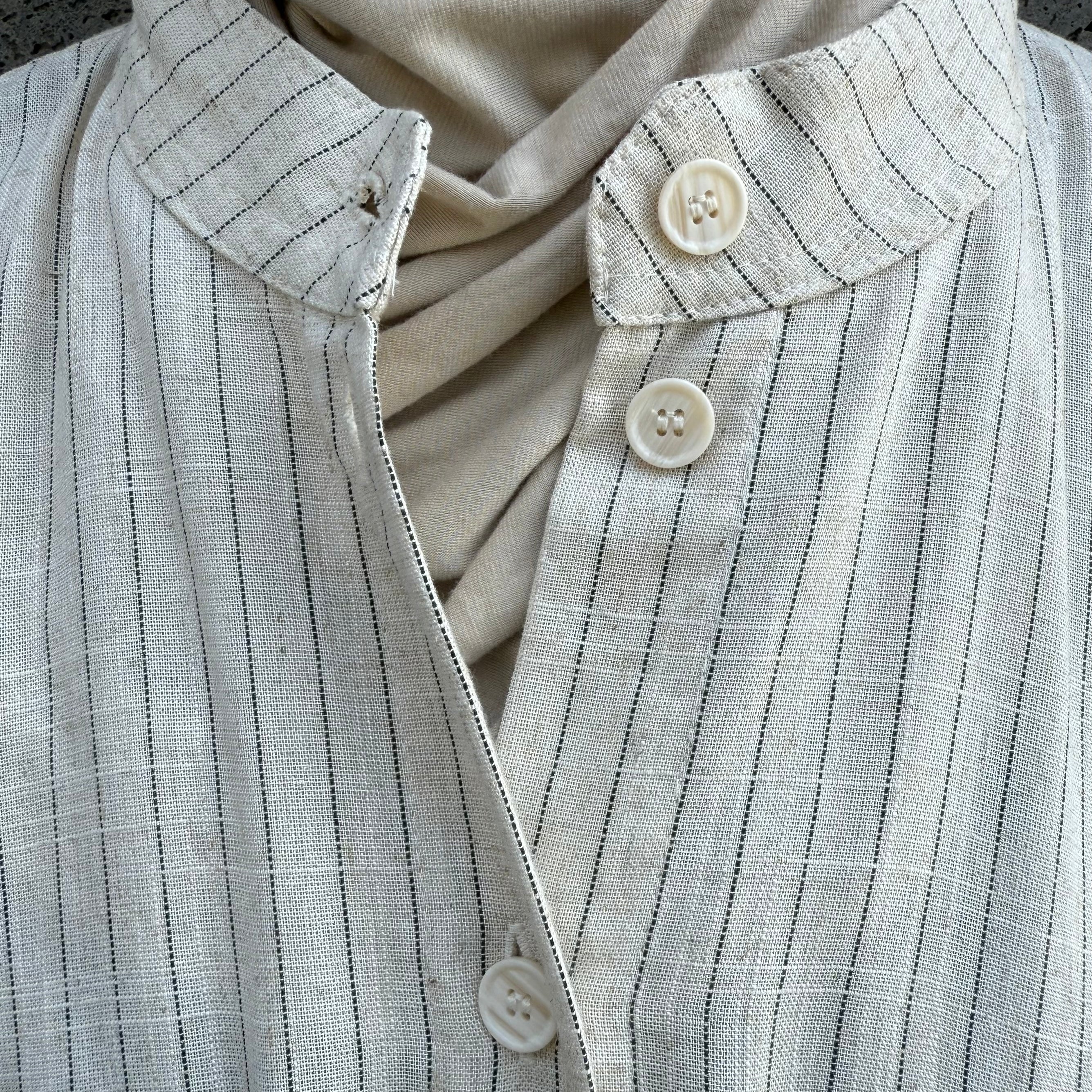 Chemise oversize en lin rayé « LINE SHIRT » - OUMMI BASICS