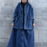 Jupe oversize en gabardine de coton « EXPLORATRICE SKIRT » - OUMMI BASICS