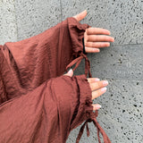 Loose-fitting, crossover tunic "LAYERED TUNIC" - OUMMI BASICS