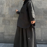 Blouse oversize à nouer « CHECK BLOUSE » - OUMMI BASICS