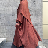 Loose-fitting, crossover tunic "LAYERED TUNIC" - OUMMI BASICS